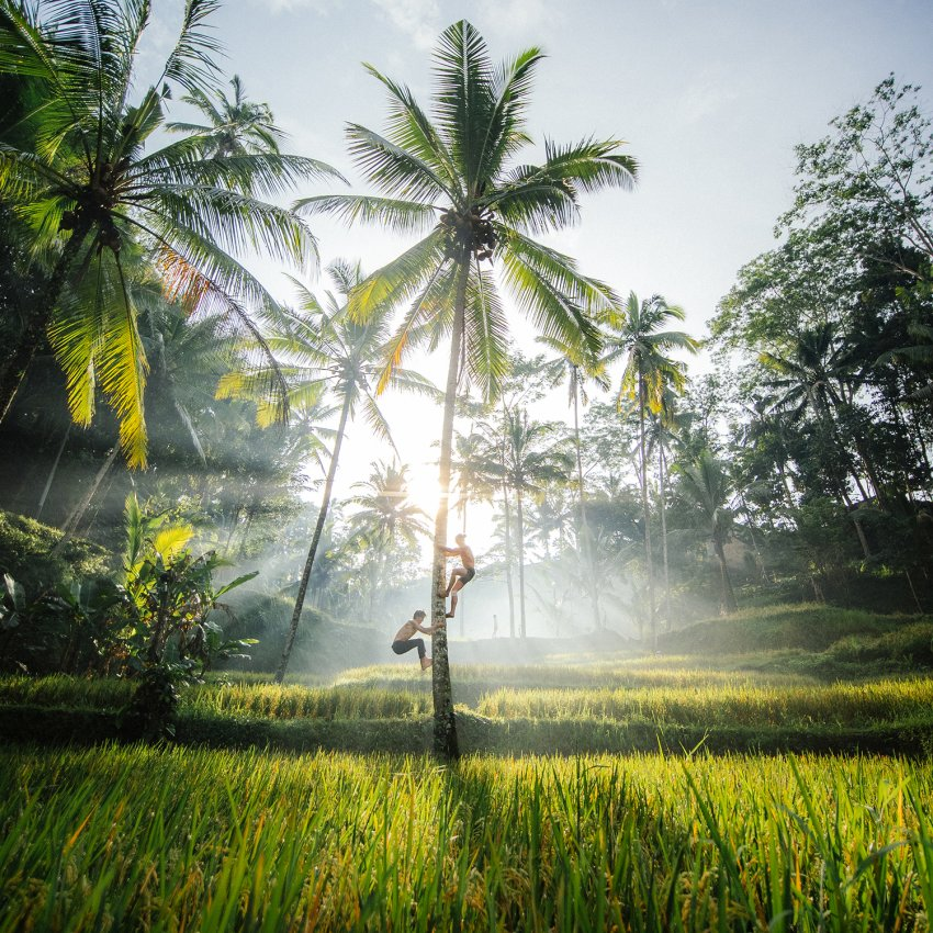 Lokasi pemotretan dengan view pura dan alam Bali yang asri